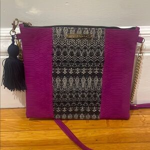 Purple and Black Patterned artisanal bag.
